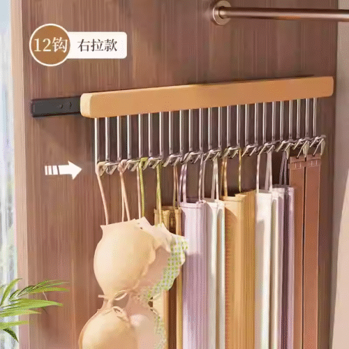 Wooden Strap Hanger Multifunctional Underwear Vest Storage Tool Home Solid Wood Hook Wave Clothes Drying Rack (PACK OF 20) photo review